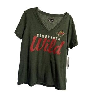 G-III 4 Her Car Banks Women’s Green Graphic T-shirt Size XL Minnesota Wild NHL